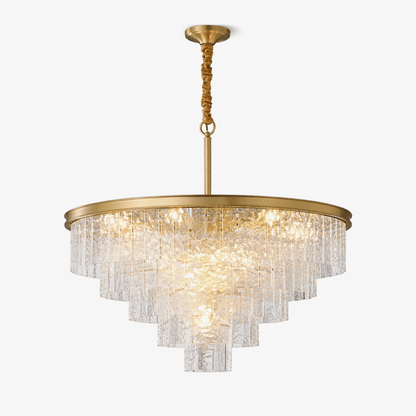 Gaia Round Chandelier - Elegant Design with Adjustable Height & LED Bu