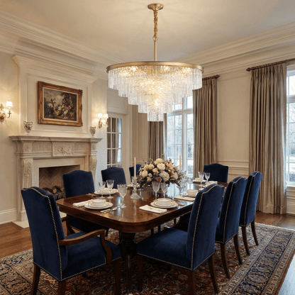 Gaia Round Chandelier - Elegant Design with Adjustable Height & LED Bu