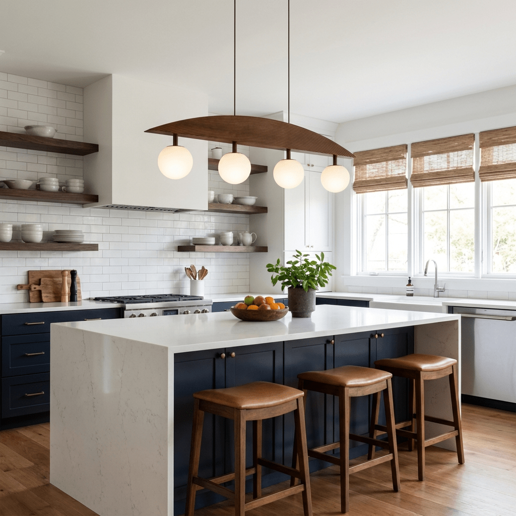 Arvella Arc Chandelier - Modern Design with Adjustable Height & LED Li