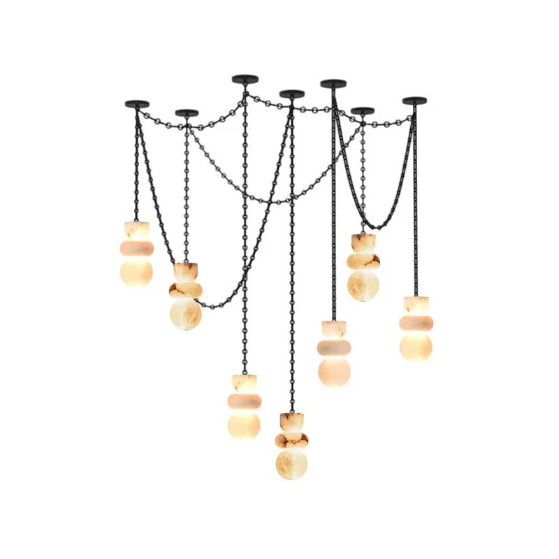 Orba Chain Chandelier - Elegant Design with Adjustable Height & Dimmab