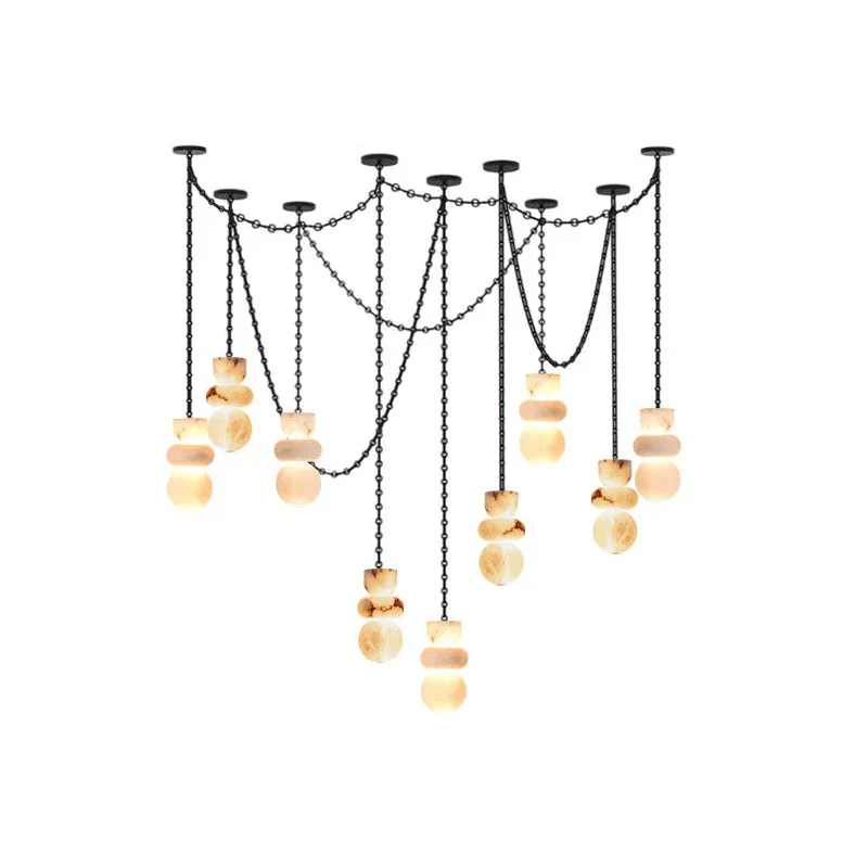 Orba Chain Chandelier - Elegant Design with Adjustable Height & Dimmab