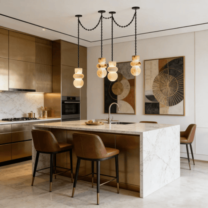 Orba Chain Chandelier - Elegant Design with Adjustable Height & Dimmab