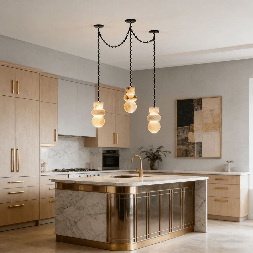 Orba Chain Chandelier - Elegant Design with Adjustable Height & Dimmab