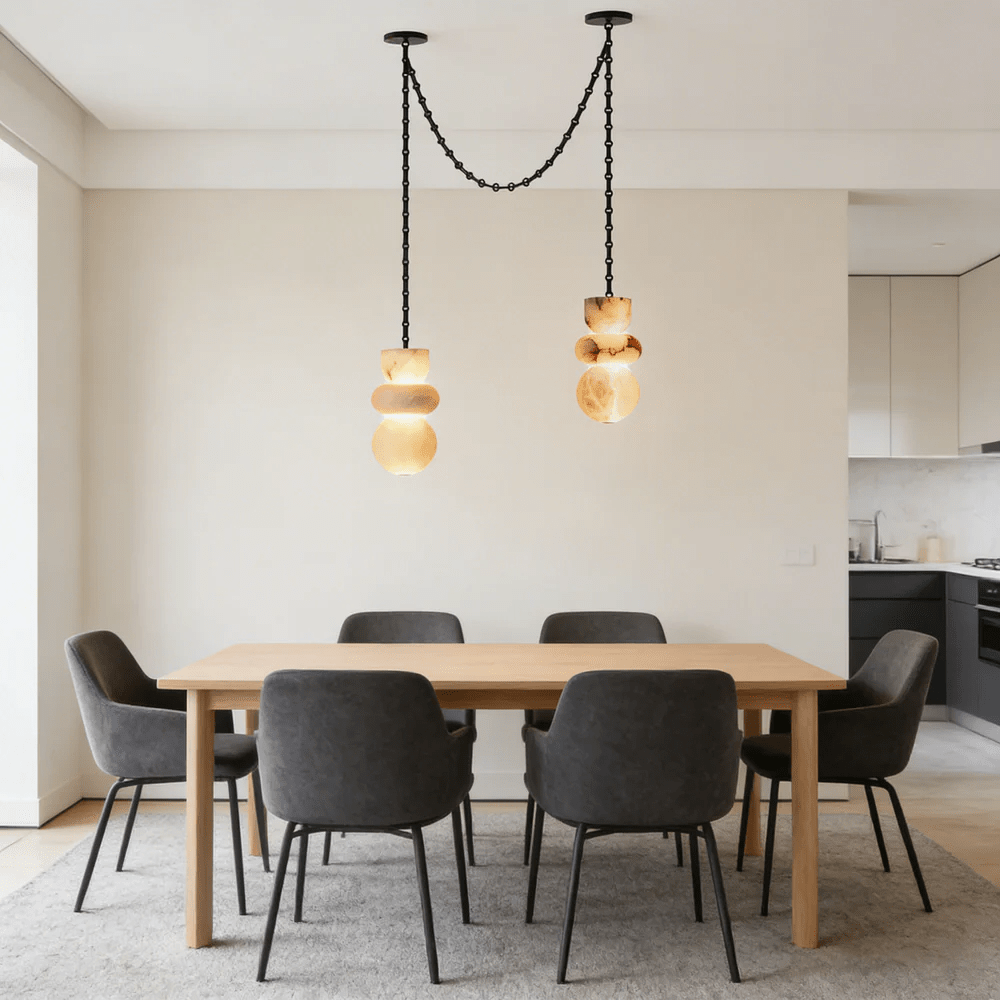 Orba Chain Chandelier - Elegant Design with Adjustable Height & Dimmab