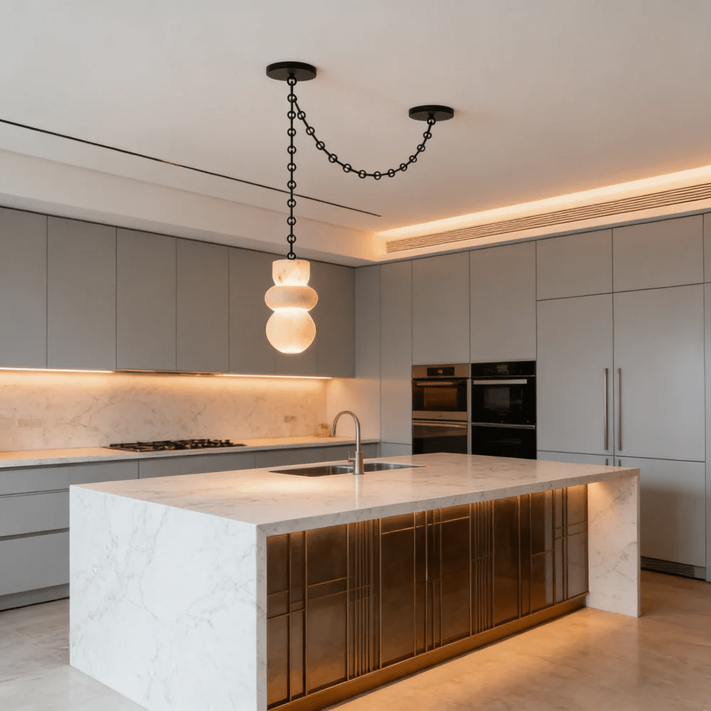 Orba Chain Chandelier - Elegant Design with Adjustable Height & Dimmab
