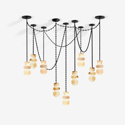Orba Chain Chandelier - Elegant Design with Adjustable Height & Dimmab