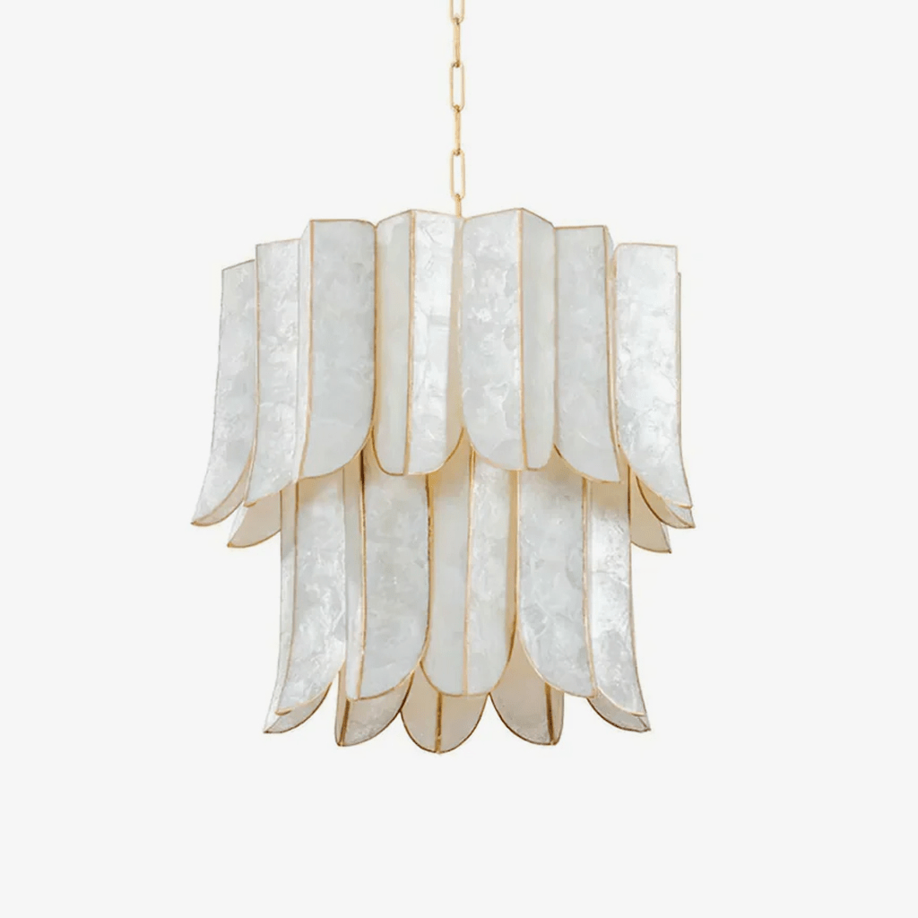 Cascara Shell Chandelier - Elegant Design with Adjustable Height & LED