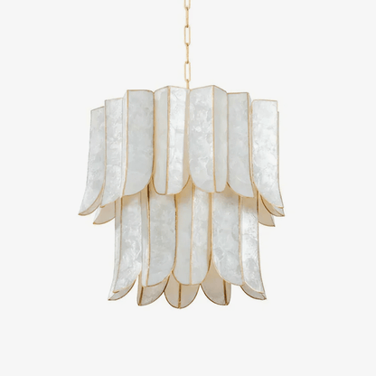 Cascara Shell Chandelier - Elegant Design with Adjustable Height & LED