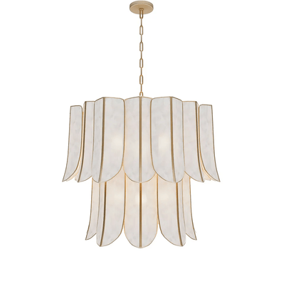 Cascara Shell Chandelier - Elegant Design with Adjustable Height & LED