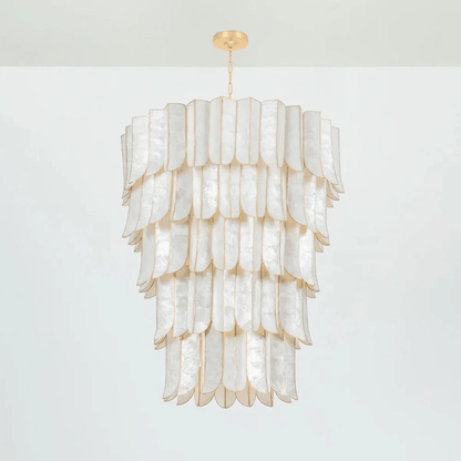 Cascara Shell Chandelier - Elegant Design with Adjustable Height & LED
