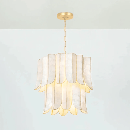 Cascara Shell Chandelier - Elegant Design with Adjustable Height & LED