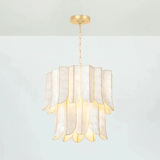 Cascara Shell Chandelier - Elegant Design with Adjustable Height & LED