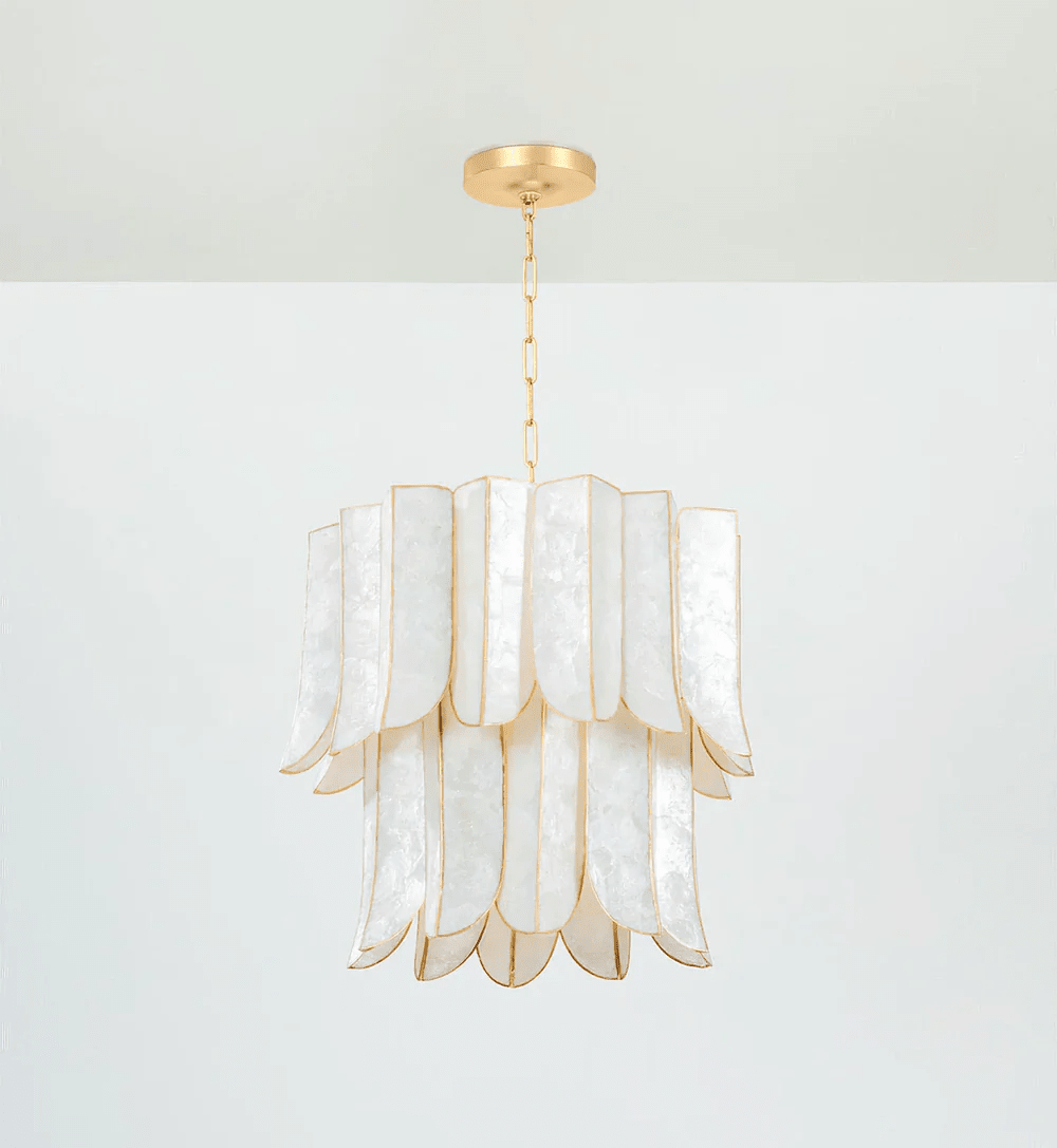 Cascara Shell Chandelier - Elegant Design with Adjustable Height & LED