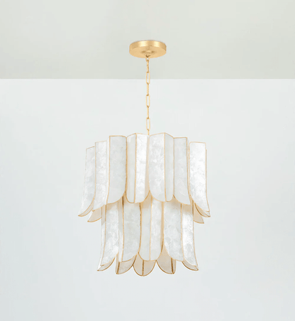 Cascara Shell Chandelier - Elegant Design with Adjustable Height & LED