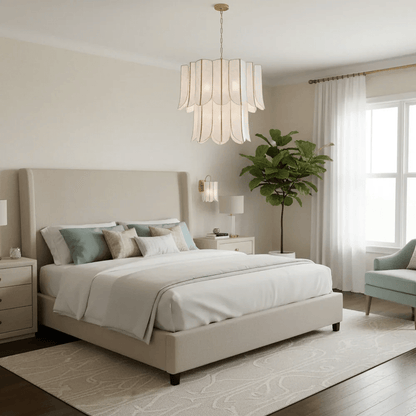 Cascara Shell Chandelier - Elegant Design with Adjustable Height & LED