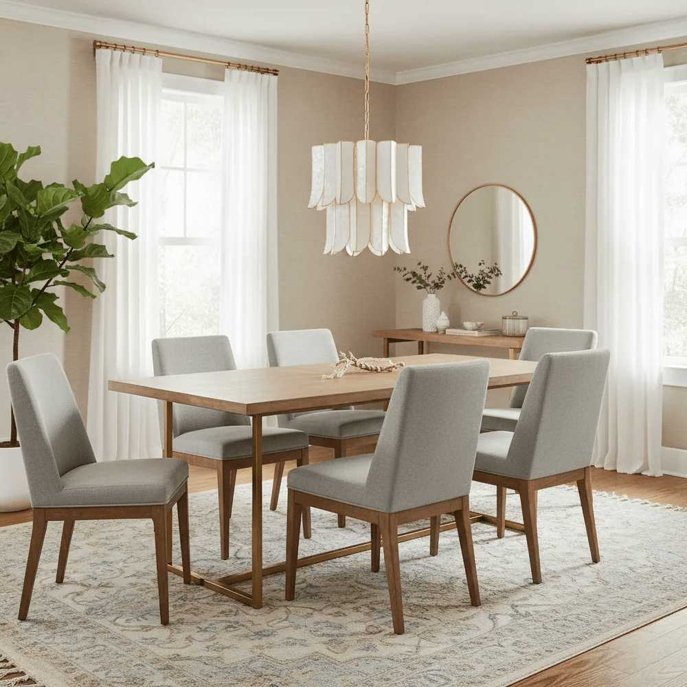 Cascara Shell Chandelier - Elegant Design with Adjustable Height & LED