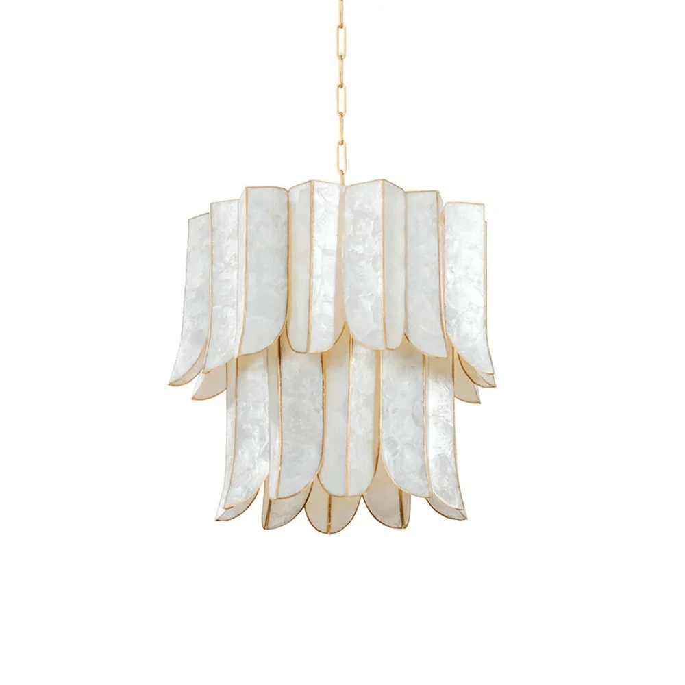 Cascara Shell Chandelier - Elegant Design with Adjustable Height & LED
