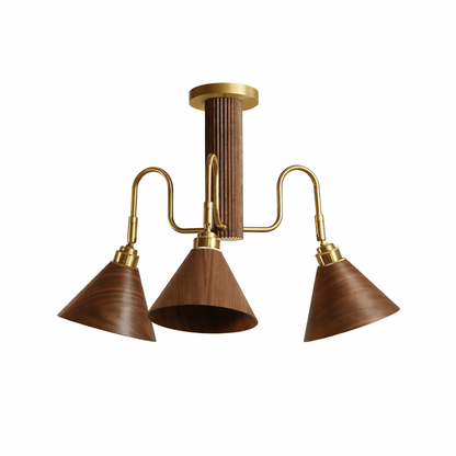 Bravik Wood Chandelier - Elegant Design with Adjustable Height & LED C