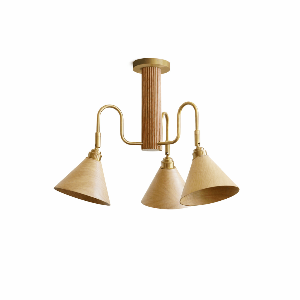 Bravik Wood Chandelier - Elegant Design with Adjustable Height & LED C