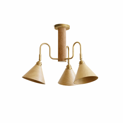 Bravik Wood Chandelier - Elegant Design with Adjustable Height & LED C