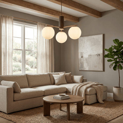 Solvyn Globe Chandelier - Modern Design with Adjustable Height & LED C