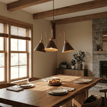 Bravik Wood Chandelier - Elegant Design with Adjustable Height & LED C