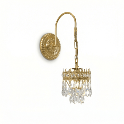 Elegant Crystal Crown Wall Sconce - Dimmable LED & Adjustable Light An