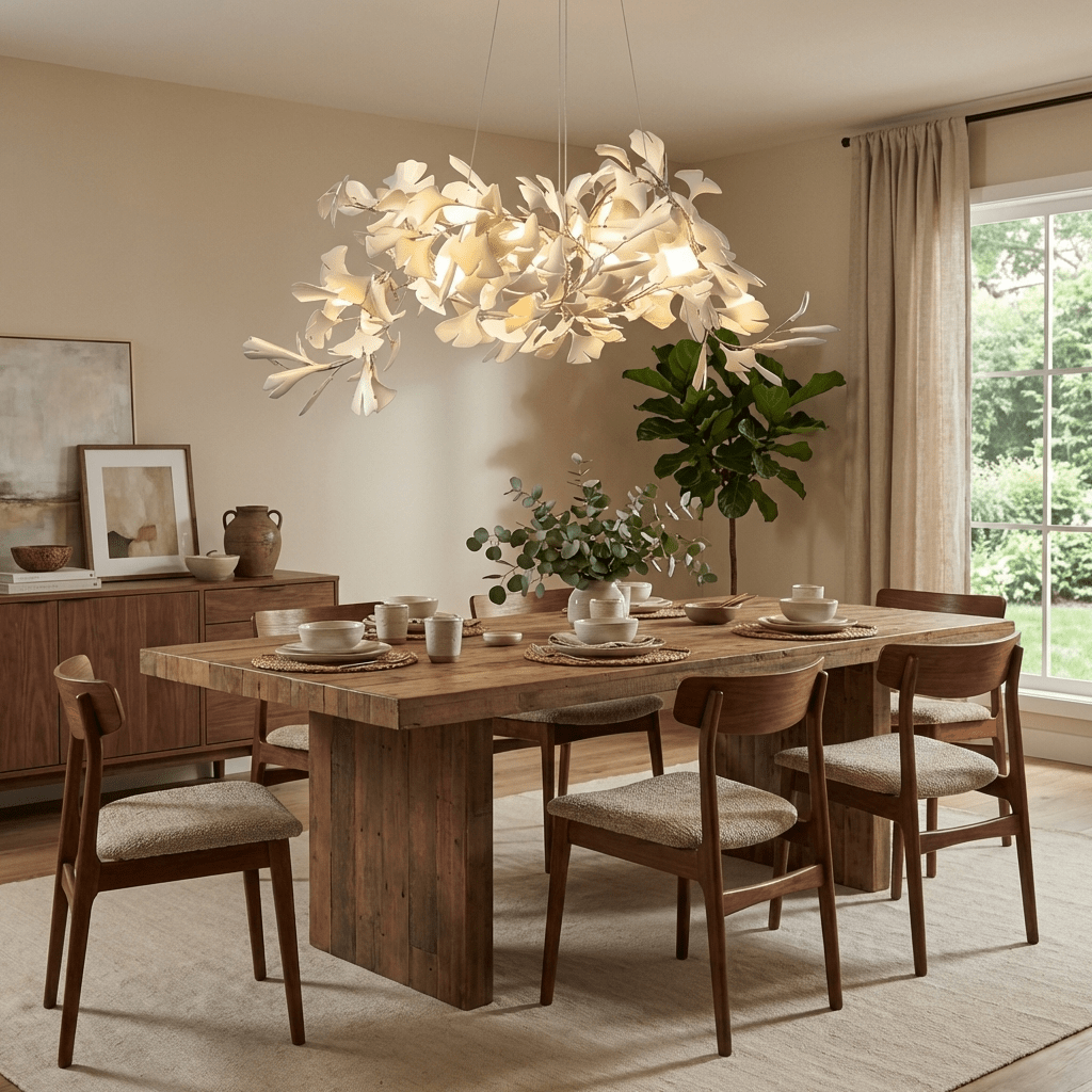 Gingko Bouquet Chandelier - Elegant Design with Adjustable Brightness