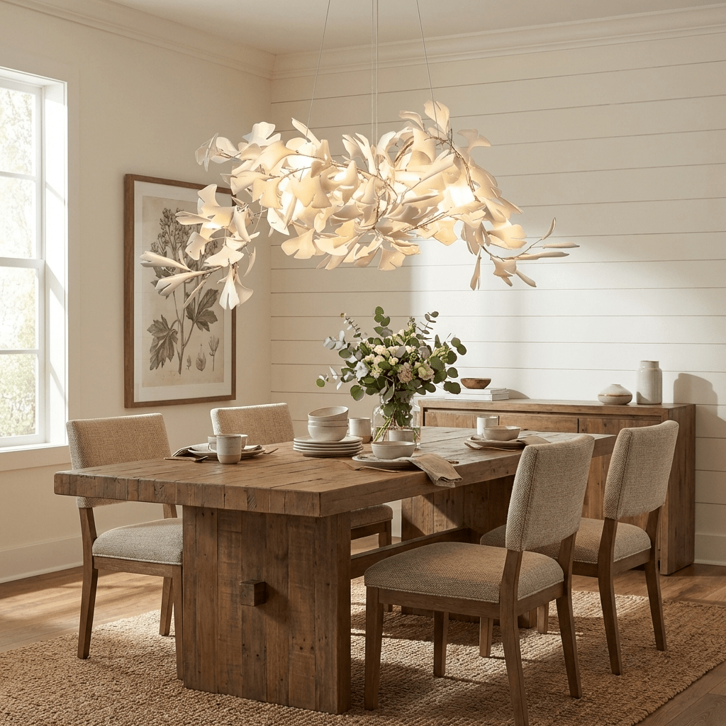 Gingko Bouquet Chandelier - Elegant Design with Adjustable Brightness