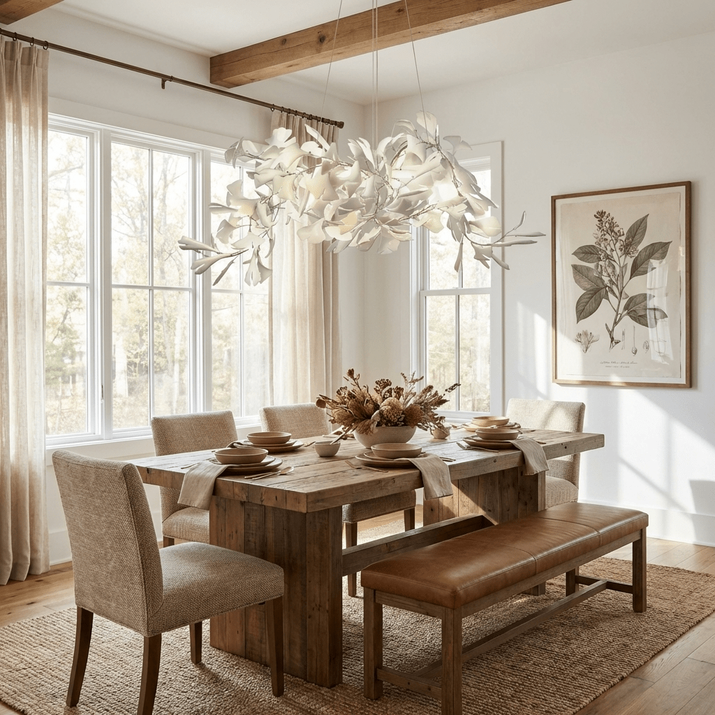Gingko Bouquet Chandelier - Elegant Design with Adjustable Brightness
