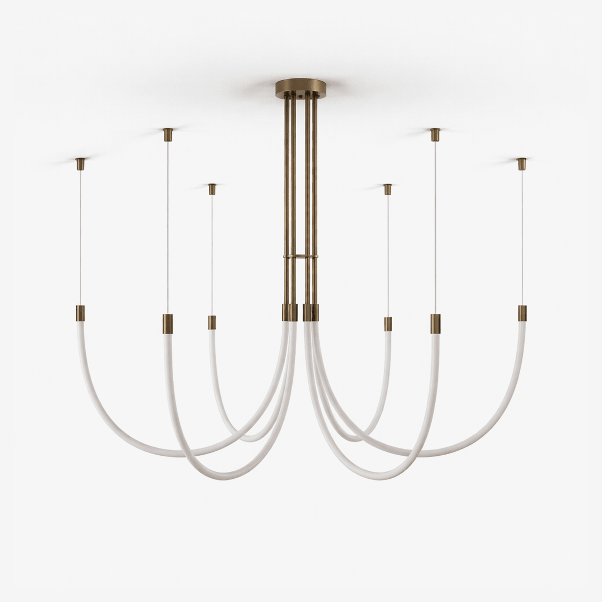 Serpentine Halo Chandelier - Modern Design, Adjustable LED Lighting