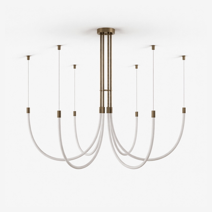 Serpentine Halo Chandelier - Modern Design, Adjustable LED Lighting