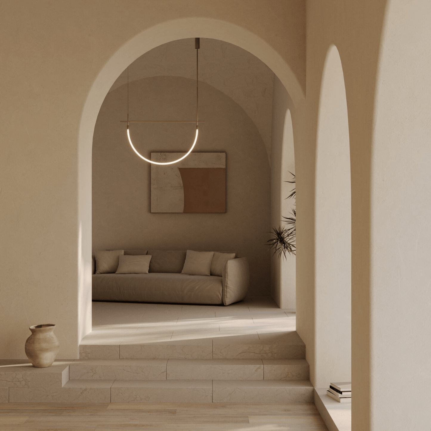 Serpentine Halo Chandelier - Modern Design, Adjustable LED Lighting