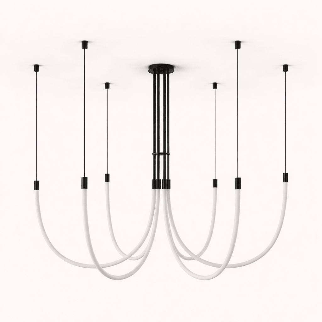 Serpentine Halo Chandelier - Modern Design, Adjustable LED Lighting