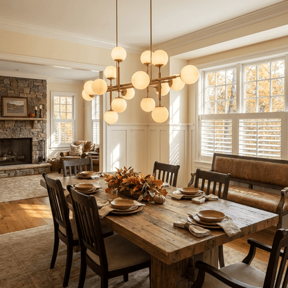 Orbelis Globe Chandelier - Elegant Design with Adjustable Height & LED
