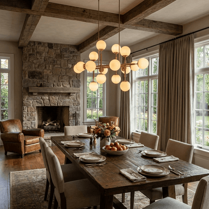 Orbelis Globe Chandelier - Elegant Design with Adjustable Height & LED