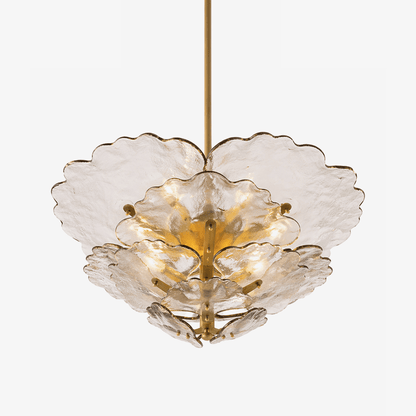 Verdant Petal Glass Chandelier - Elegant Design with Adjustable Height