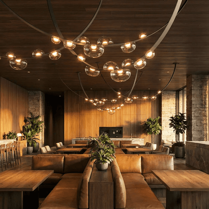 Orvyn Leather Arc Chandelier - Elegant Design with Adjustable Height