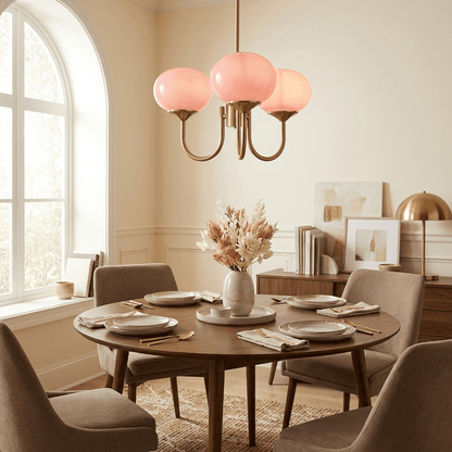 Elegant Marshmallow Chandelier - Adjustable Height, Soft Warm Light