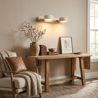 Travertine Duo Rechargeable Wall Light - Wireless, Adjustable Brightne