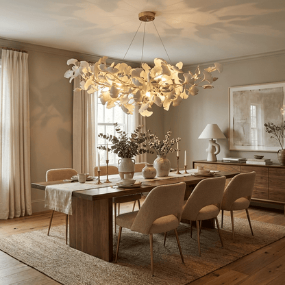 Horizon Bloom Ginkgo Chandelier - Elegant Design & Adjustable Height