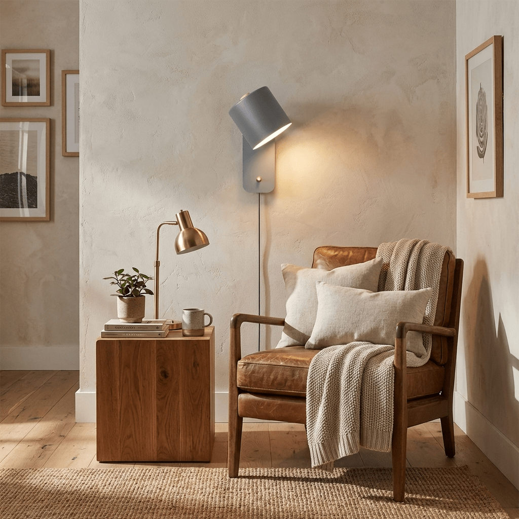 Rotatable Cylinder Plug-in Wall Lamp with Adjustable Brightness & Mode