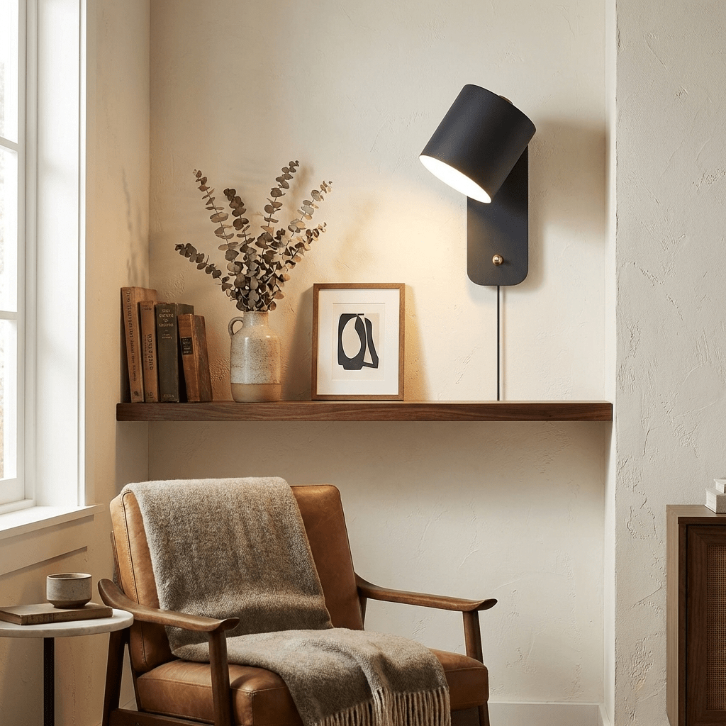 Rotatable Cylinder Plug-in Wall Lamp with Adjustable Brightness & Mode
