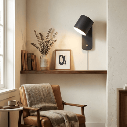 Rotatable Cylinder Plug-in Wall Lamp with Adjustable Brightness & Mode