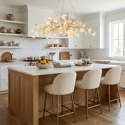 Gingko Plume Chandelier - Elegant Design with Adjustable Brightness
