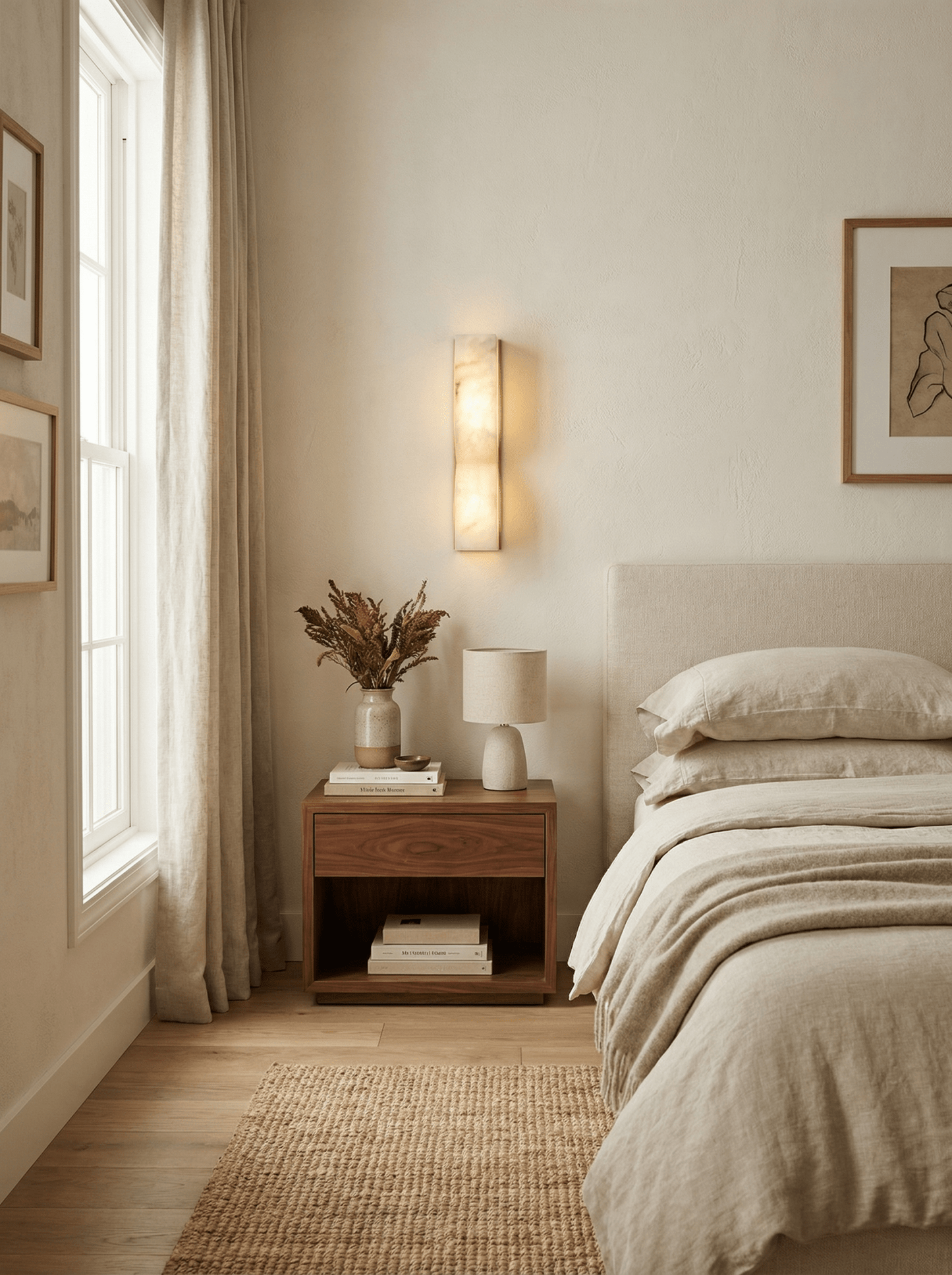 Alabaster Essence Wall Sconce - Elegant Design with Adjustable Light D