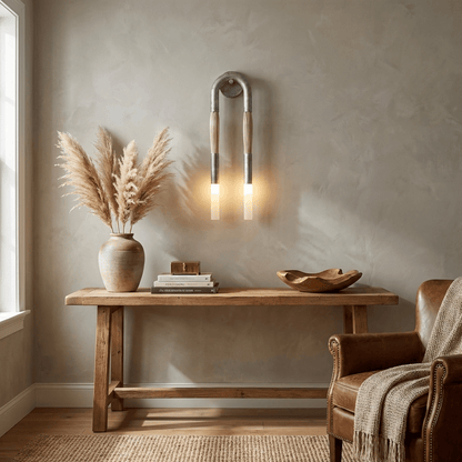 Elegant Horsehair Wall Lamp with Adjustable Light and Unique Design