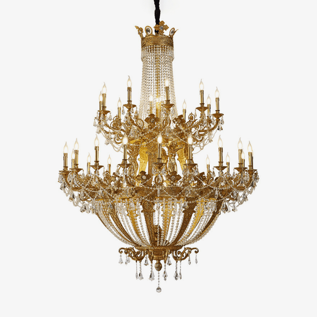 Zaira Opulent Chandelier - Elegant Crystal Design with Adjustable Heig
