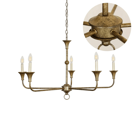 Elara Candle Chandelier - Elegant Design with Adjustable Height & LED