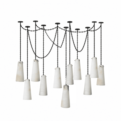 Industrial Cascade Chain Chandelier - Adjustable Height, Vintage Desig